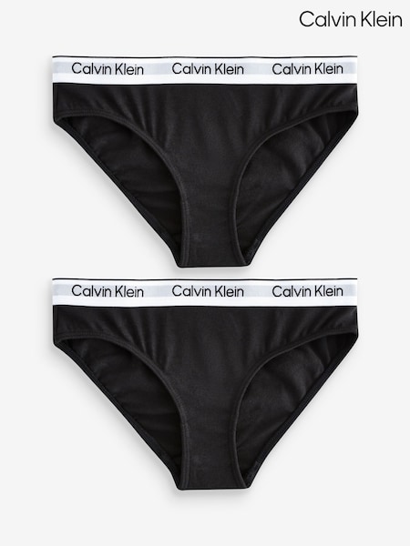 Calvin Klein Black Modern Cotton Bikini Briefs 2 Pack (F54524) | ₪116