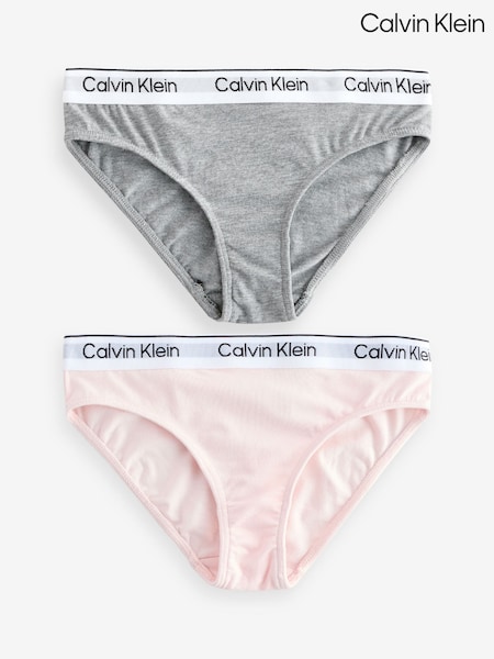 Calvin Klein Grey Modern Cotton Bikini Briefs 2 Pack (F54528) | ₪116