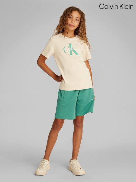 Calvin Klein Grey Unisex Kids 100% Cotton T-Shirt (F54529) | ₪161