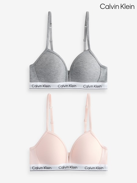 Calvin Klein Grey Modern Cotton Triangle Bra 2 Pack (F54530) | ₪206