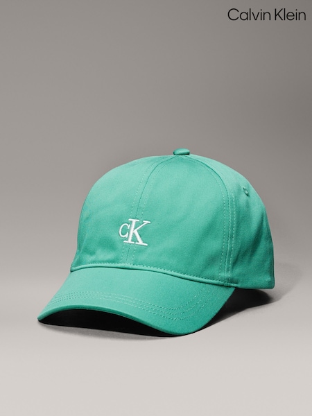 Calvin Klein Green Monogram 100% Cotton Baseball Cap (F54548) | €36
