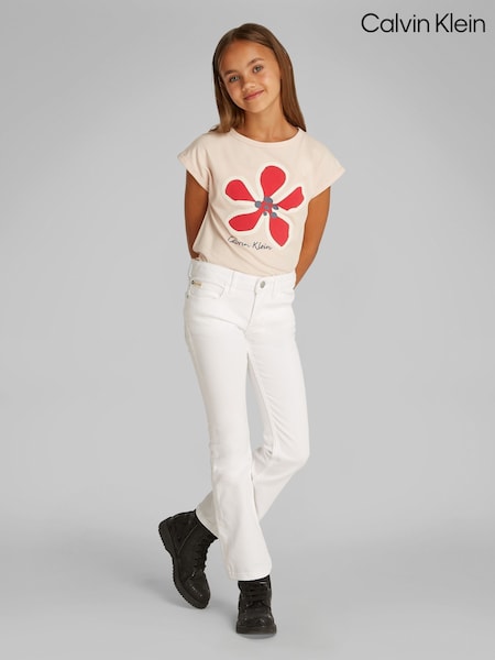 Calvin Klein White Flared Bootcut Jeans (F54550) | R$ 640