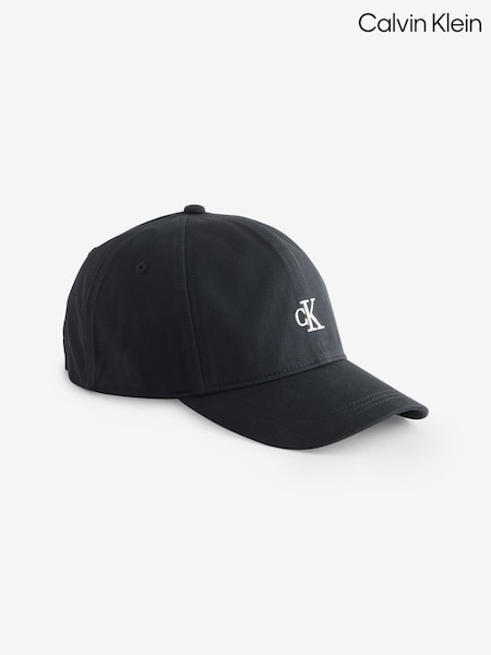 Calvin Klein Black Monogram 100% Organic Cotton Baseball Cap (F54559) | €33