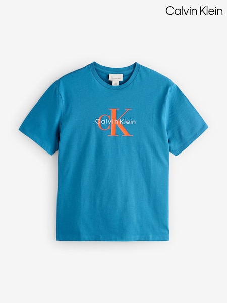 Calvin Klein Dark Blue 100% Cotton Monologo T-Shirt (F54594) | €60