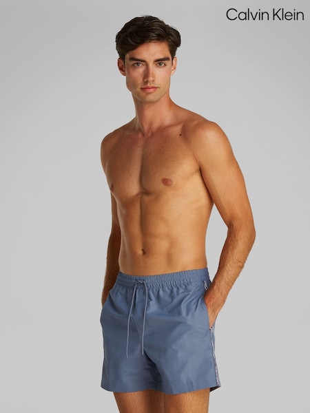 Grå - Calvin Klein Medium Swim Shorts With Drawstring (F54603) | kr1 260