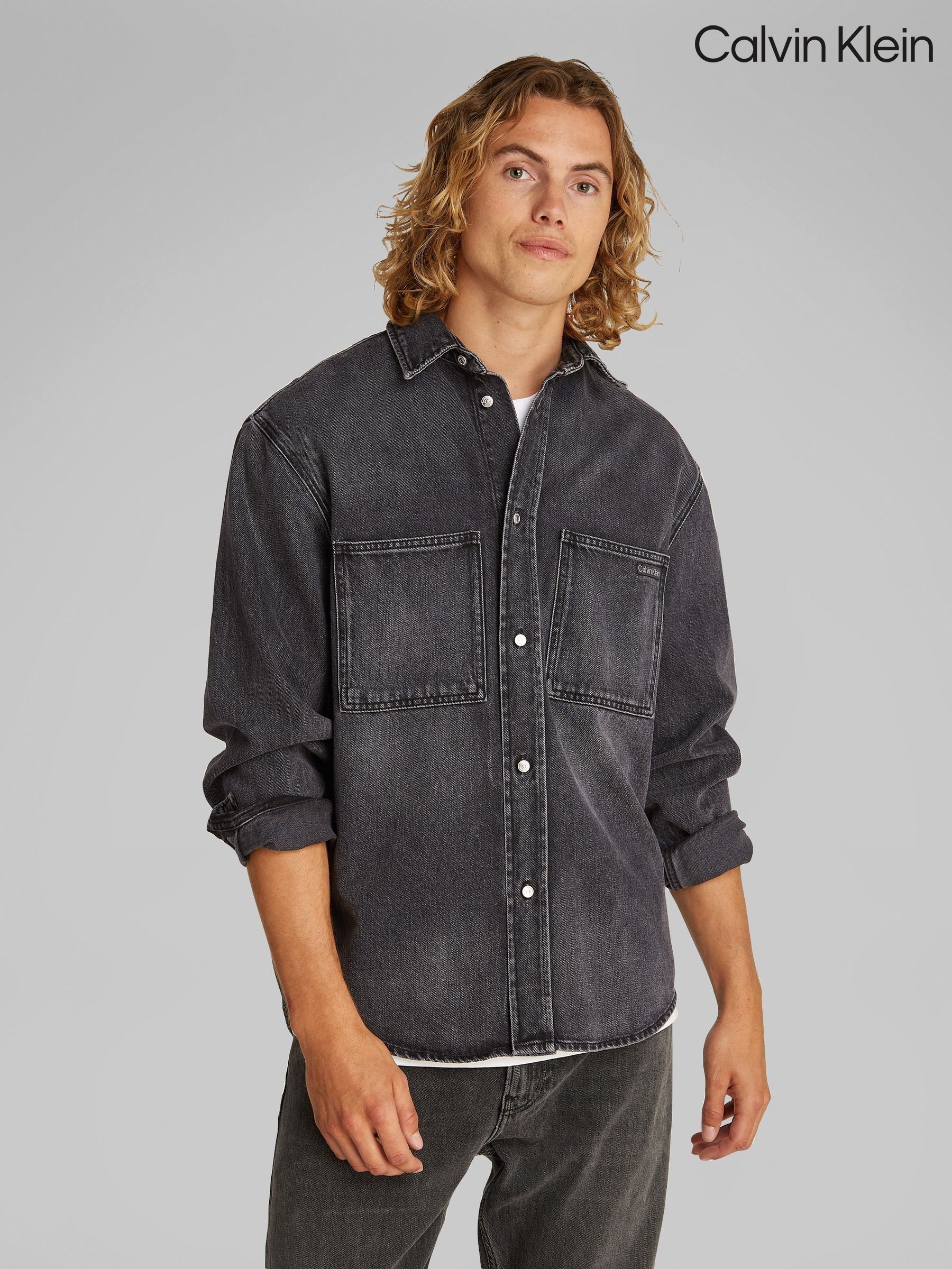 Shirts Black Denim Long Sleeve Casual | Next Luxembourg
