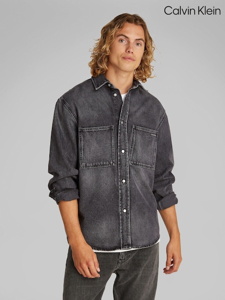Calvin Klein Black Relaxed Denim Shirt (F54616) | €133