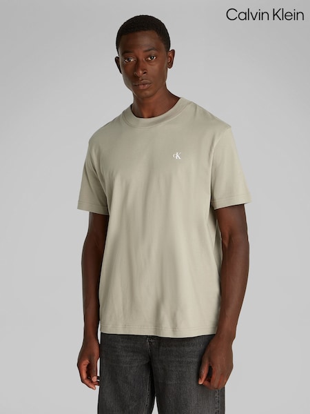 Calvin Klein Cream 100% Cotton Painted Jeans T-Shirt (F54634) | R$ 345