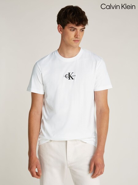 Calvin Klein Off White Low Lace Up T-Shirt (F54643) | 111 SAR