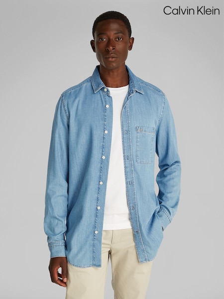 Calvin Klein Blue Lyocell Long Sleeve Shirt (F54664) | €127