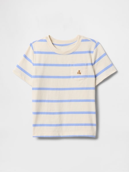 Gap Cream & Blue Striped Original Short Sleeve T-Shirt (6mths-5yrs) (F54682) | €13