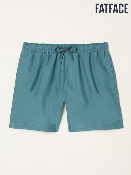 FatFace Trevose Teal Blue Texture Print Swim Shorts (F54712) | €46