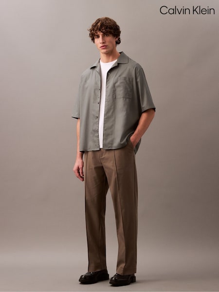 Calvin Klein Brown Stretch Cotton Trousers (F54722) | €158