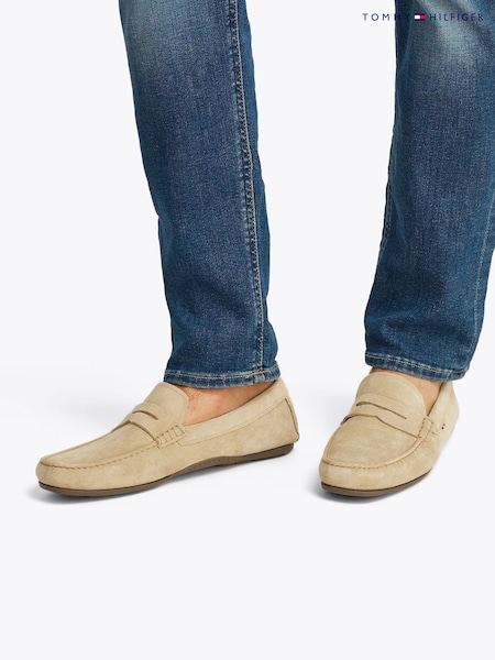 חום - Tommy Hilfiger Casual Suede Driver Shoes (F54739) | ‏654‏₪