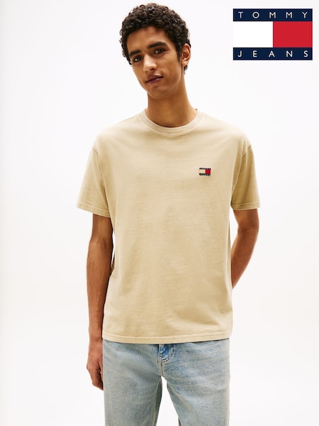 Tommy Jeans Brown Relaxed 100% Cotton Label T-Shirt (F54788) | €46