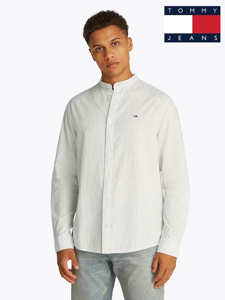 Tommy Jeans White Linen Mix Stripe Shirt (F54810) | R$ 640