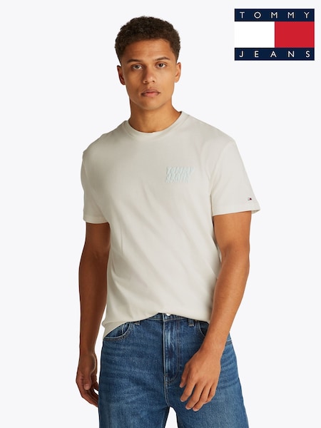 Tommy Jeans White Regular Fit Bubble Back Short Sleeve 100% Cotton T-Shirt (F54821) | €50