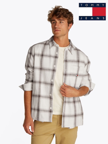 Tommy Jeans 100% Cotton Slub Check Overshirt (F54834) | €126