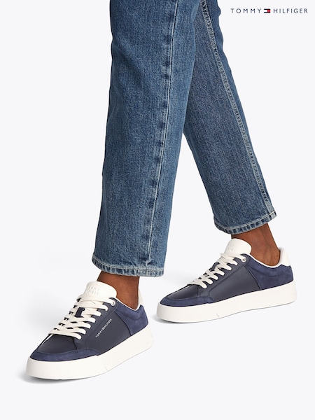 Albastru - Tommy Hilfiger Court Nubuck Trainers (F54854) | 819 LEI