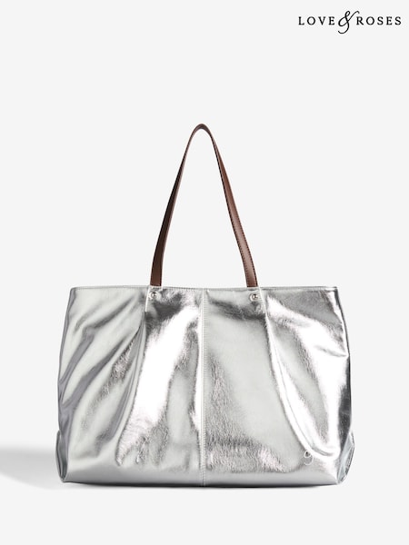 Prata - Love & Roses Shopper Bag (F54882) | R$ 345