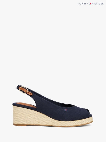 Tommy Hilfiger Blue Mid Wedge Slingback Sandals (F54894) | €122