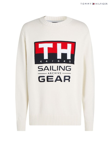 Tommy Hilfiger White GI Sailing Crew Neck Jumper (F54933) | R$ 1,680