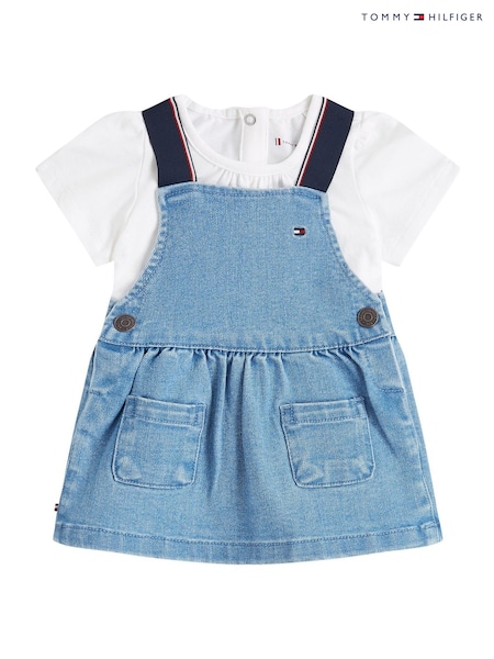 Tommy Hilfiger Blue Denim Dungaree Dress (F54965) | €92