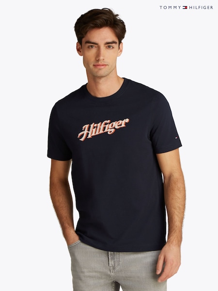 Tommy Hilfiger Blue Hilfiger Summer Script 100% Cotton T-Shirt (F54994) | €79