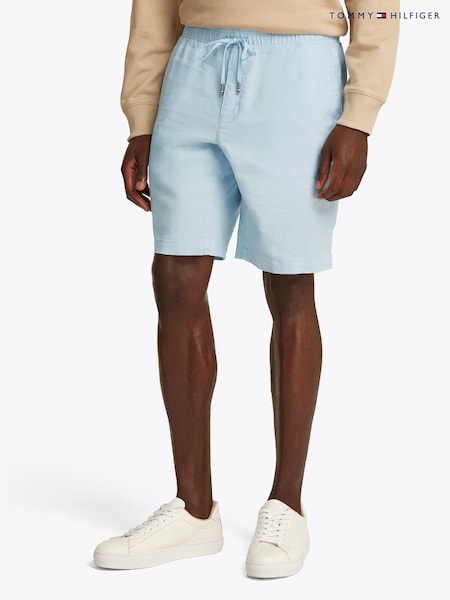 Tommy Hilfiger Blue Harlem Drawstring Linen Shorts (F55035) | €129