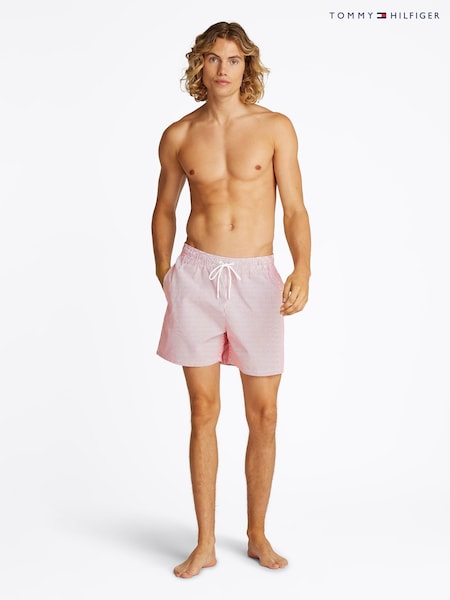 Tommy Hilfiger Pink Medium Length Stripe Drawstring Swim Trunks (F55135) | kr928