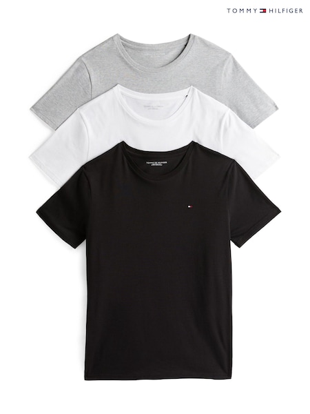 Tommy Hilfiger Underwear Short Sleeve 100% Cotton T-shirts 3 Pack (F55138) | ‏206‏₪
