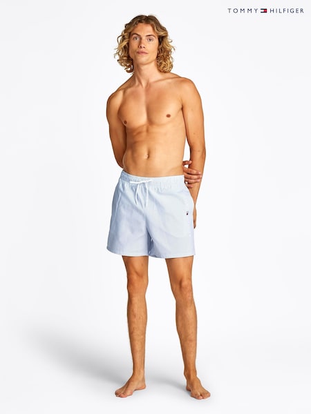 Tommy Hilfiger Blue Medium Length Stripe Drawstring Swim Trunks (F55146) | €86