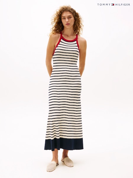 Tommy Hilfiger Cream x Sofia Richie Grainge Stripe Knit Dress (F55148) | €294