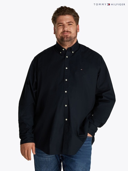 Tommy Hilfiger Dark Blue Regular Fit Plus Flex Poplin 100% Cotton Shirt (F55162) | €107