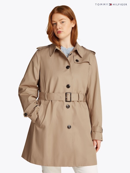 Tommy Hilfiger Brown Cirve Heritage Single Breasted Trench Coat (F55195) | €345