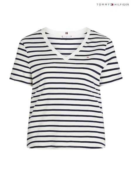 Tommy Hilfiger Light Blue Slim Crew Neck Short Sleeve 100% Cotton T-Shirt (F55236) | €64