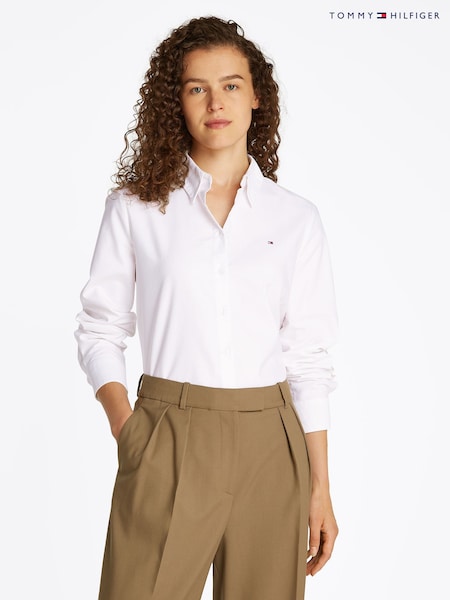 Tommy Hilfiger White Relaxed 100% Cotton Oxford Shirt (F55253) | €129