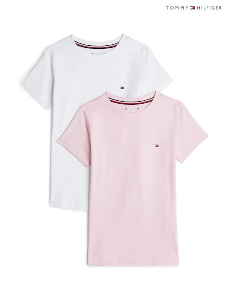 Weiß - Tommy Hilfiger Short Sleeve Pyjama T-Shirts 2 Pack (F55261) | 25 €
