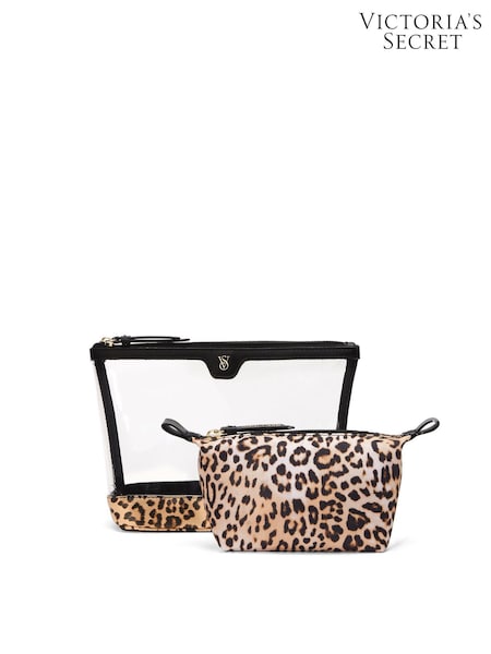 Victoria's Secret Leopard Brown AM/PM Makeup Bag Duo (F55273) | €34