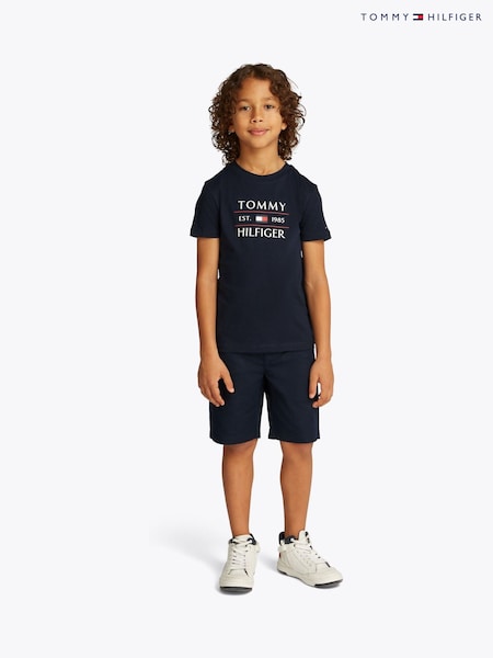 Tommy Hilfiger Blue Regular Fit Short Sleeve 100% Cotton T-Shirt (F55298) | 4,385 ISK - 5,480 ISK