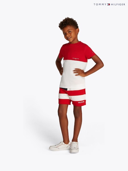Roșu - Tricou Tommy Hilfiger cu mânecă scurtă din 100% bumbac (F55324) | 164 LEI - 194 LEI