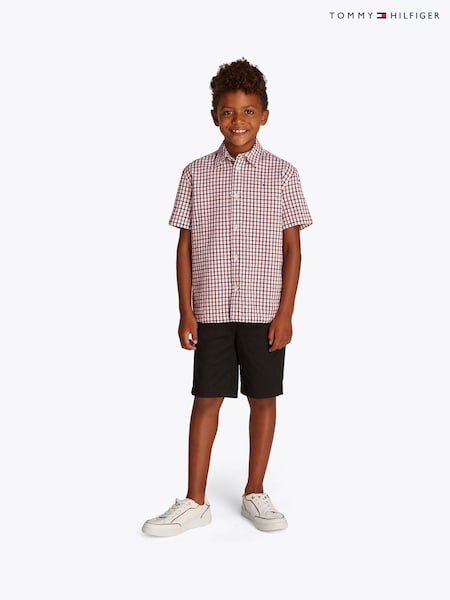 Tommy Hilfiger Red Seersucker Short Sleeve Shirt (F55353) | kr643 - kr785