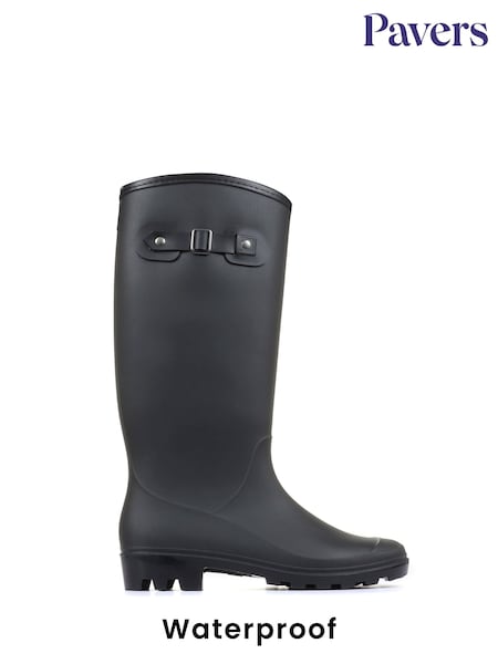 Pavers Black Waterproof Wellington Boots (F55356) | €33