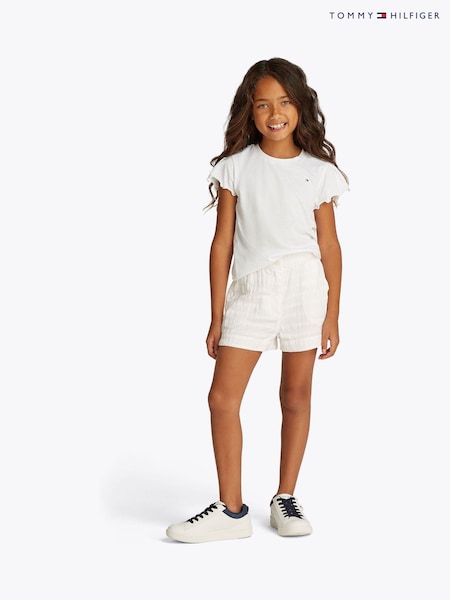Tommy Hilfiger Slim Ruffle Short Sleeve Top (F55369) | €12 - €14