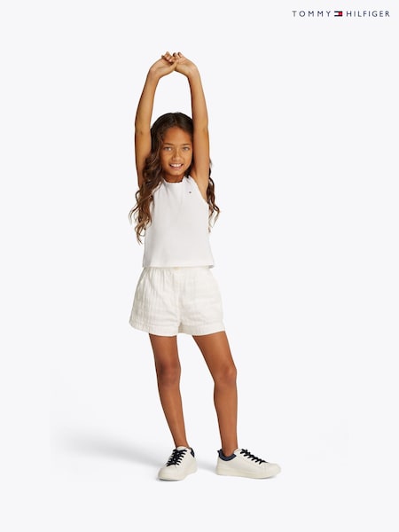 Tommy Hilfiger White Essential Rib Lace Tank Top (F55383) | 1,081 UAH - 1,322 UAH