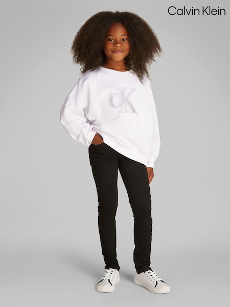Calvin Klein White Crew Neck 100% Cotton Sweatshirt (F55438) | €79 - €92