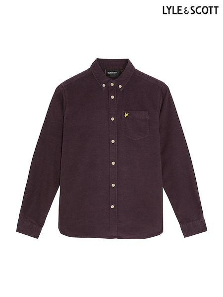 Lyle & Scott Purple Needle Cord Shirt (F55502) | AED320