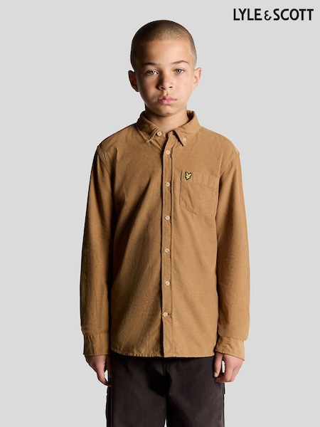 Lyle & Scott Brown Needle Cord Shirt (F55503) | €73