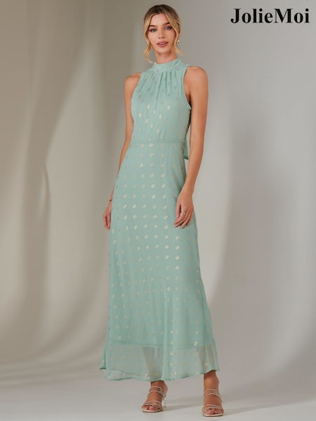 Verde - Jolie Moi Halterneck Rochie lungă (F55746) | 581 LEI