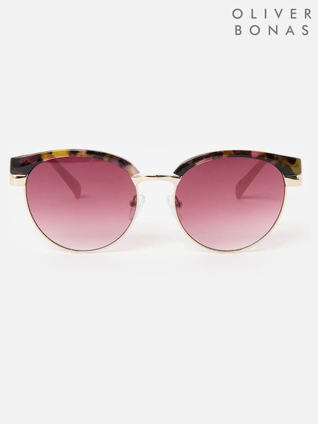 Oliver Bonas Faux Tortoiseshell Clubmaster Sunglasses (F55843) | 179 LEI